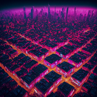 A-bustling-city-with-neon-lights.