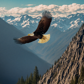 A-majestic-eagle-soaring-over-mountains.