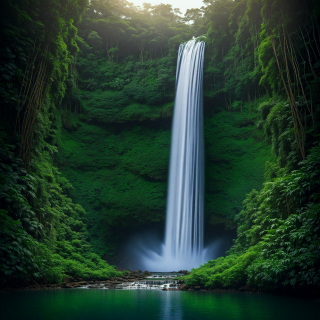 A-majestic-waterfall-in-a-lush-jungle.