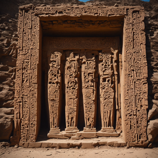 A-mysterious-ancient-ruin-with-carvings.