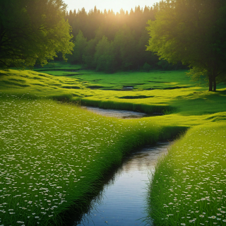 A-peaceful-meadow-with-a-stream.