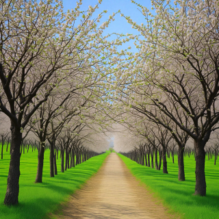 A-serene-orchard-with-blooming-trees.