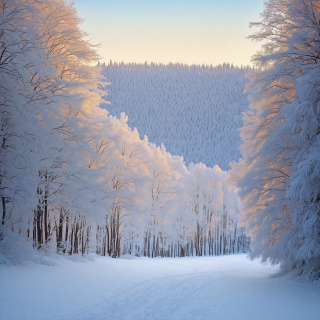 A-serene-winter-landscape-with-snow-covered-trees.