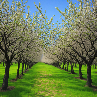 A-tranquil-orchard-with-fruit-trees-in-bloom.