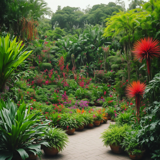 A-vibrant-botanical-garden-with-exotic-plants.