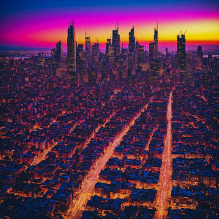 A-vibrant-city-skyline-at-dusk.