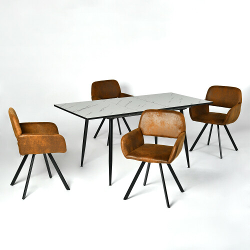 CALIFORNIA-KD-SUEDE-BROWN-SWIVELWHALEN-WHITE-MARBLE-STRETCH-TABLE-BG-1.jpeg