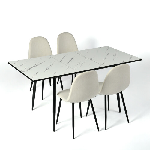 CHARLTON-FABRIC-BEIGE-BLACK-LEG-AWHALEN-WHITE-MARBLE-STRETCH-TABLE-BG-1.jpeg