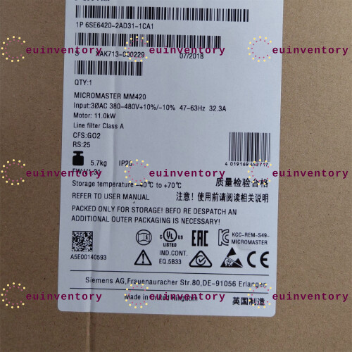 6SE6420 2AD31 1CA1 NEW