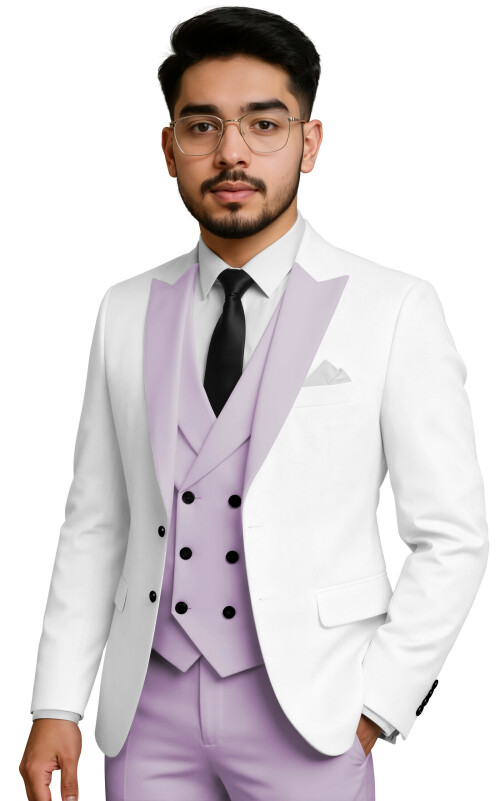 Dusty Lavender+white